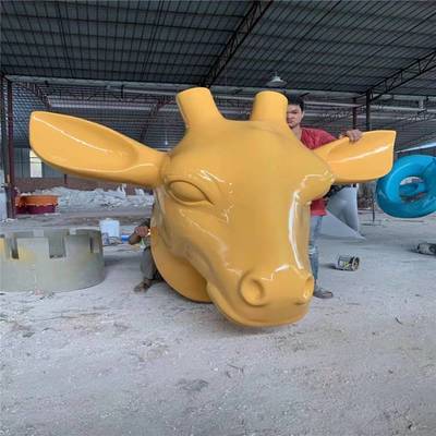 佛山玻璃鋼牛頭雕塑 墻面掛件動(dòng)物玻璃鋼景觀